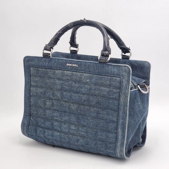 Diesel RARE Y2K Denim Puffy Small Tote Bag - Picture 2 of 15